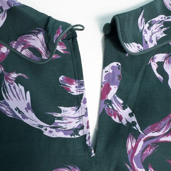 ModCloth Passing Through a Dream Top Emerald Koi Fish Womens 4X Novelty Print - Picture 11 of 13